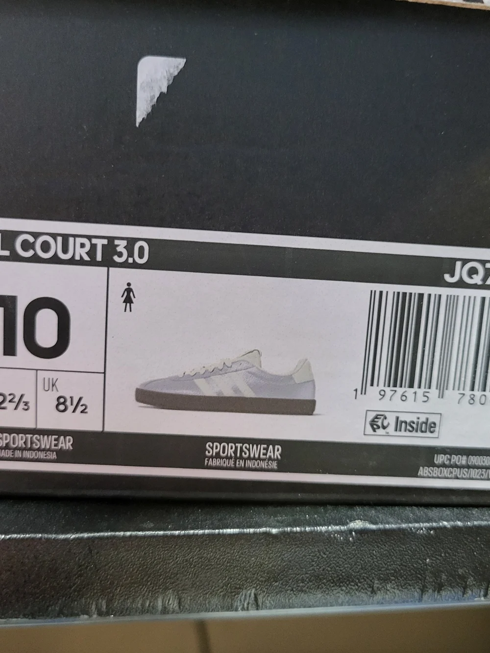 *NEW* Adidas VL Court 3.0 Silver Metallic Gum JQ7315 Women's Size 10 with Box